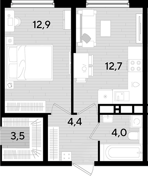 1-комн. квартира, 34 м² в ЖК DОГМА ПАРК — фото 2