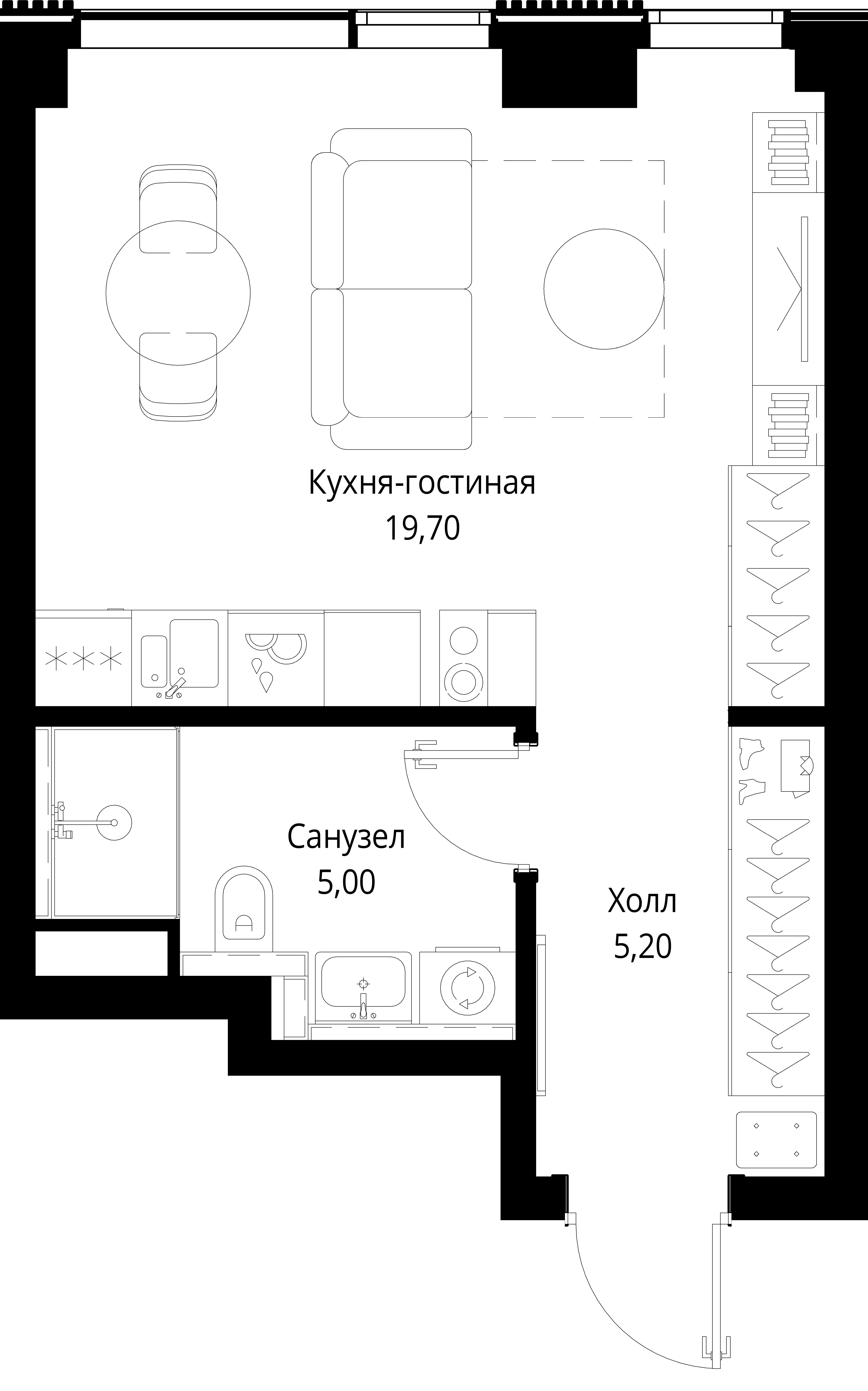 Студия, 29.9 м², 6/36 этаж, ЖК «СИТИДЗЕН»
