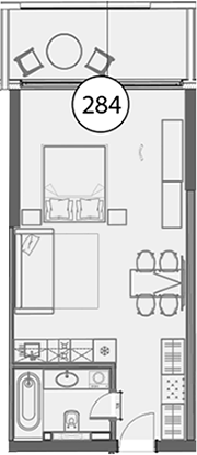Студия, 48.7 м², 7/11 этаж, ЖК «Гостиничный комплекс Поляна Пик»
