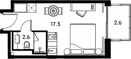 Студия, 19.9 м², 18/23 этаж, ЖК «Аквилон Сигнал»