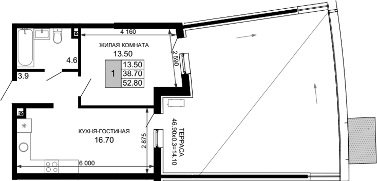 2-комн. Фонтаны