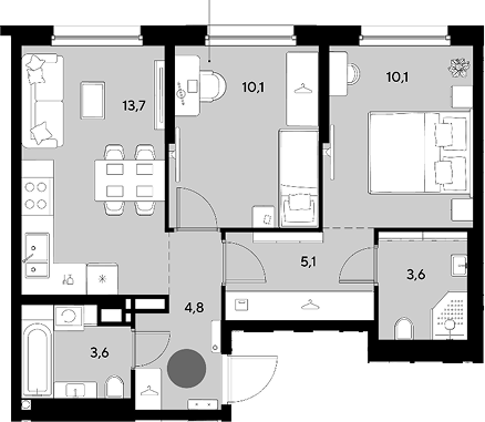 Продается 2-комн. квартира, 51 м²