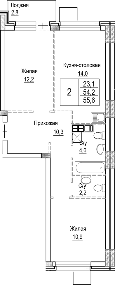 3-комн. Лесная Отрада