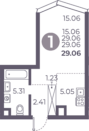 Студия, 29.06 м², 21/39 этаж, ЖК «Мневники от Гранель»