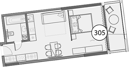 Студия, 47.3 м², 8/11 этаж, ЖК «Гостиничный комплекс Поляна Пик»