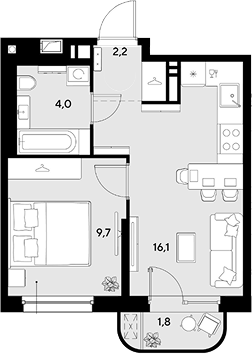 Продается 1-комн. квартира, 32 м²