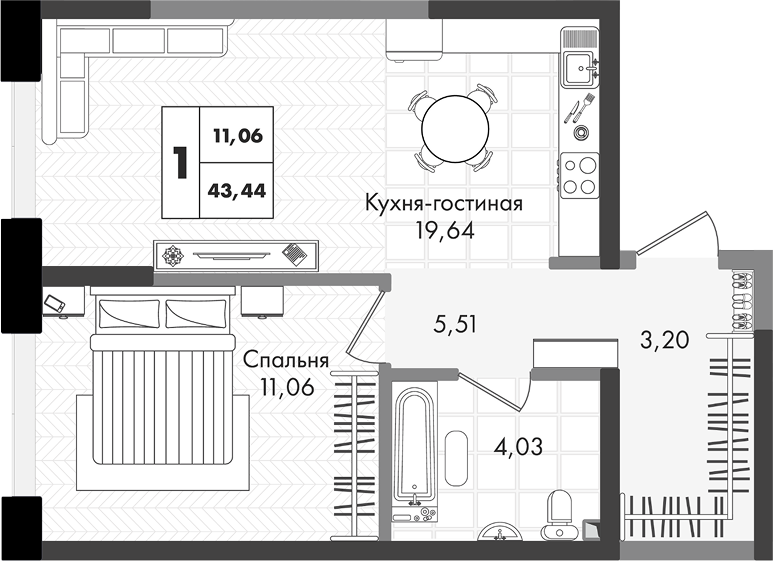 2-комн. Зеленая территория