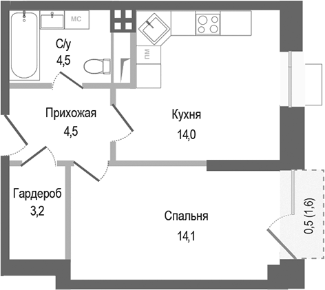 1-комн. Киноквартал