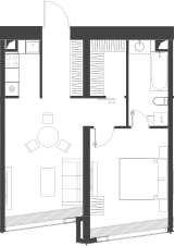 Студия, 53.78 м², 43/85 этаж, ЖК «Дом Дау»