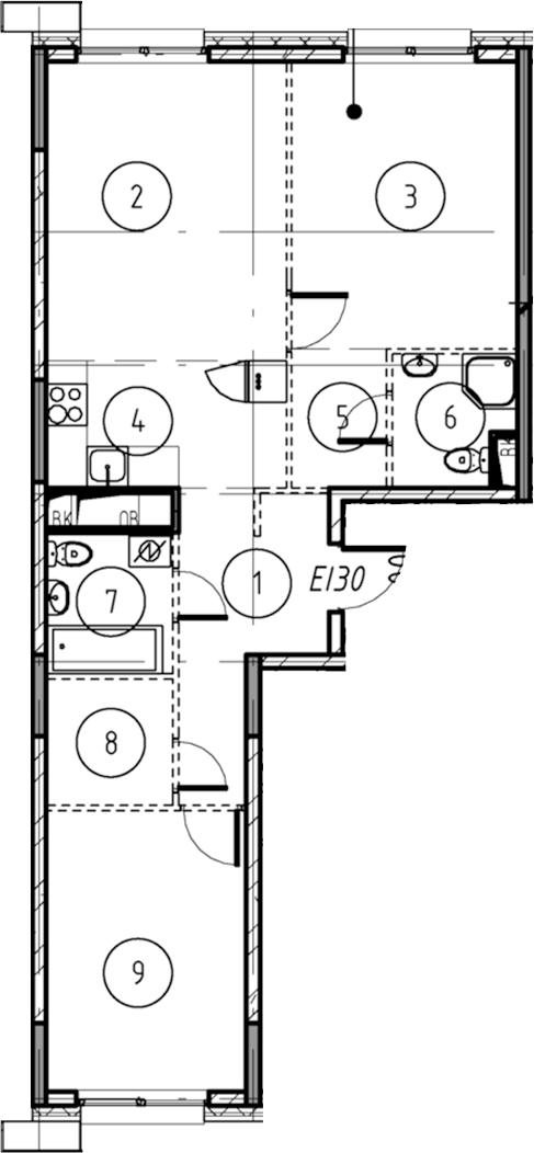 2-комн., 68.4 м², 14/17 этаж, ЖК «Форевиль»