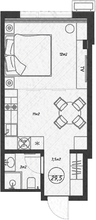 Продается 1-комн. квартира, 29.5 м²