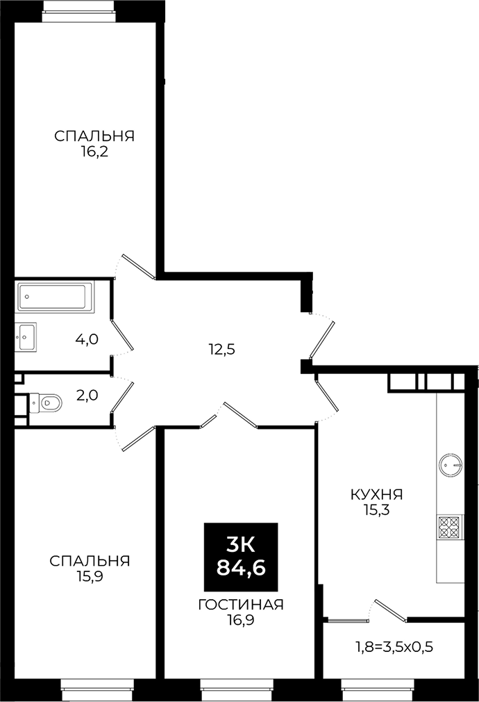 4-комн. Первый. ГК ЮгСтройИнвест