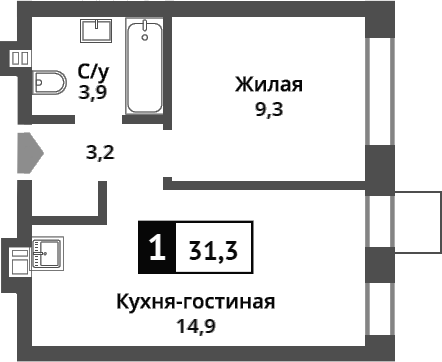 2-комн. Никольский квартал Отрада