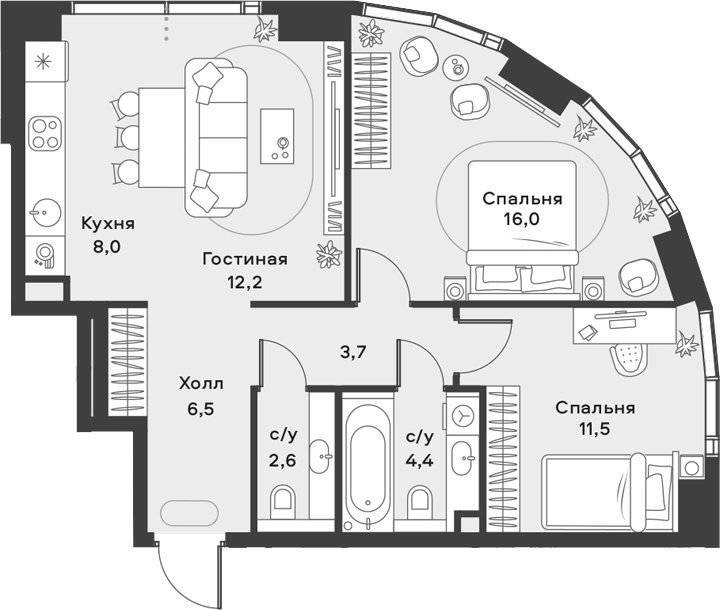 3-комн. АЛИА