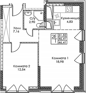 2-комн. ЭВОПАРК Сокольники