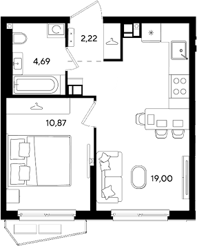 Продается 2-комн. квартира, 36.78 м²