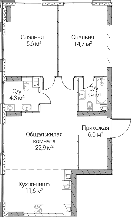 3-комн. СЕЗАР СИЛИКА