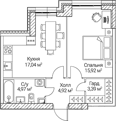 2-комн. СЕЗАР СИТИ