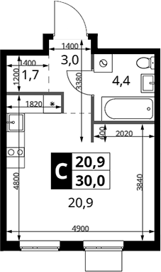 Студия, 30 м², 13/15 этаж, ЖК «1-й Измайловский»