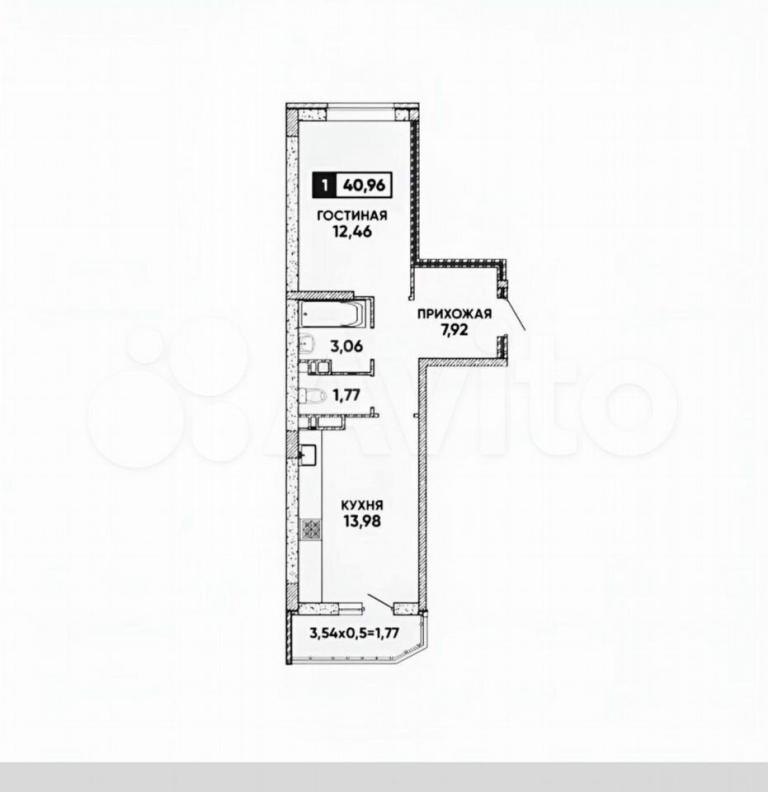 1-комн. квартира, 41 м² в ЖК Достояние — фото 3