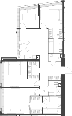 Студия, 129.72 м², 22/85 этаж, ЖК «Дом Дау»