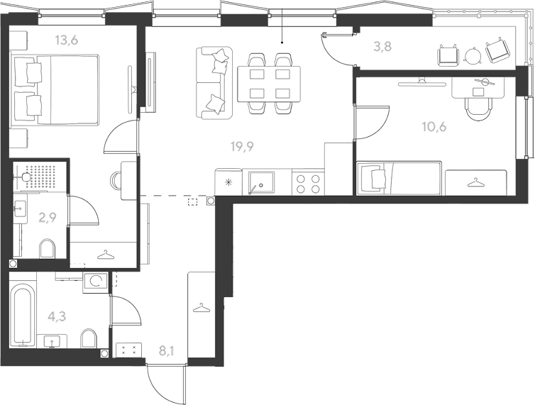Продается 2-комн. квартира, 59.4 м²