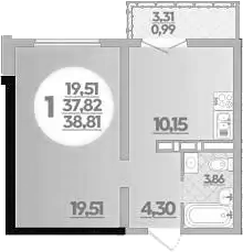 1-комн. квартира, 37.82 м² в ЖК Город у моря — фото 2