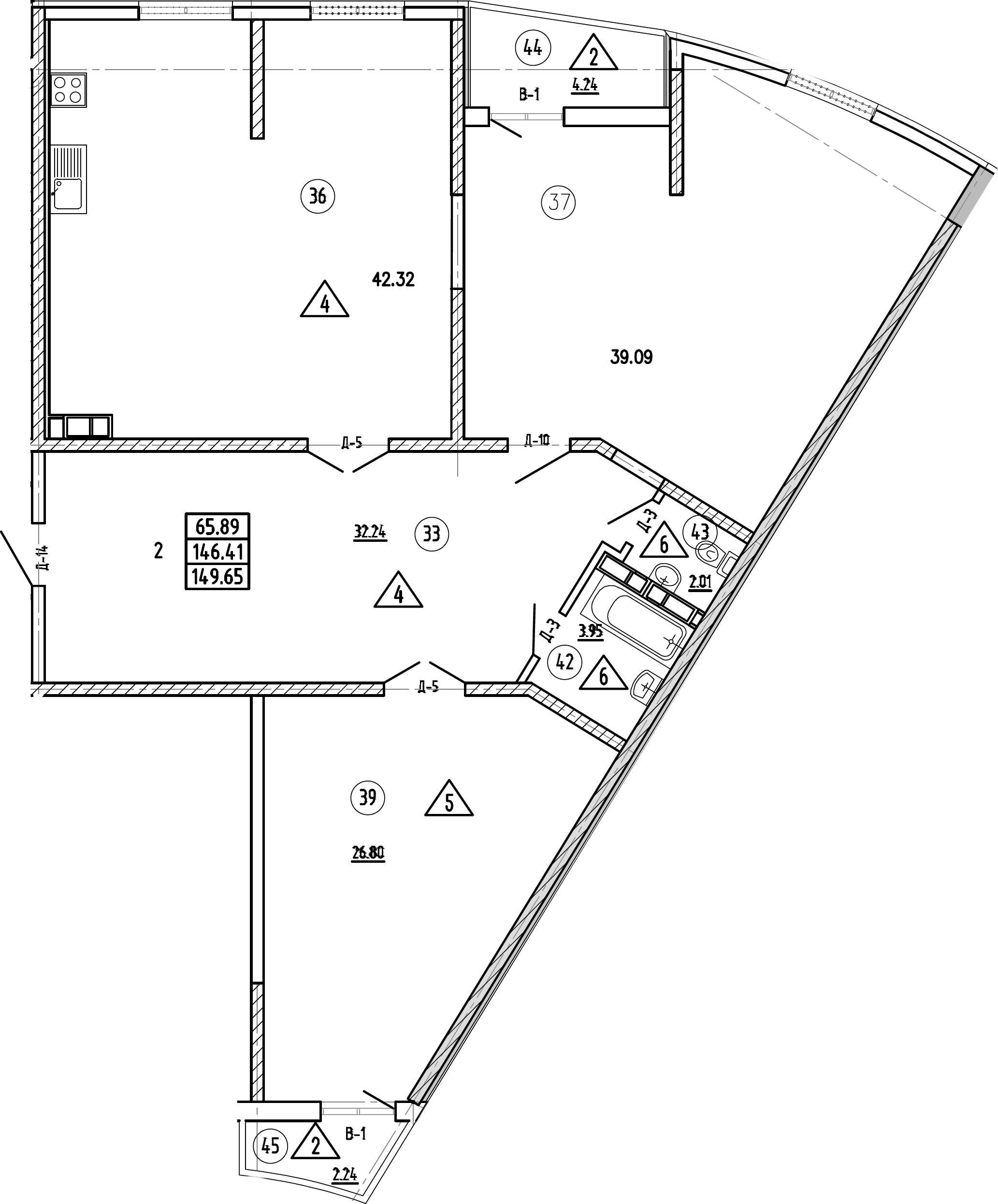 3-комн. квартира, 146.41 м² в ЖК Радонеж — фото 2