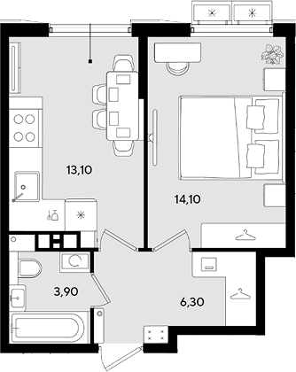 1-комн. квартира, 37.4 м² в ЖК Порто-Ново — фото 2