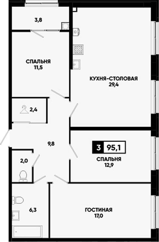 4-комн. Кварталы 17/77