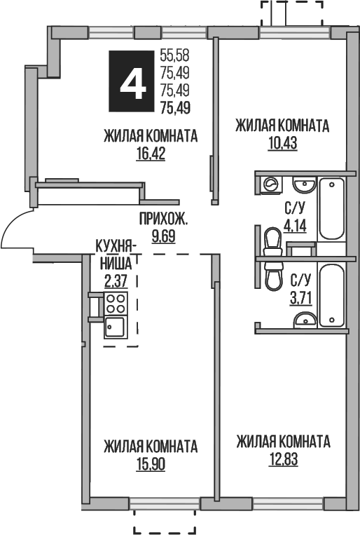 4-комн. Гранель Аникеевский