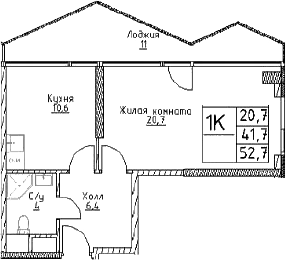 1-комн., 41.7 м², 11/29 этаж, ЖК «Наметкин Тауэр»