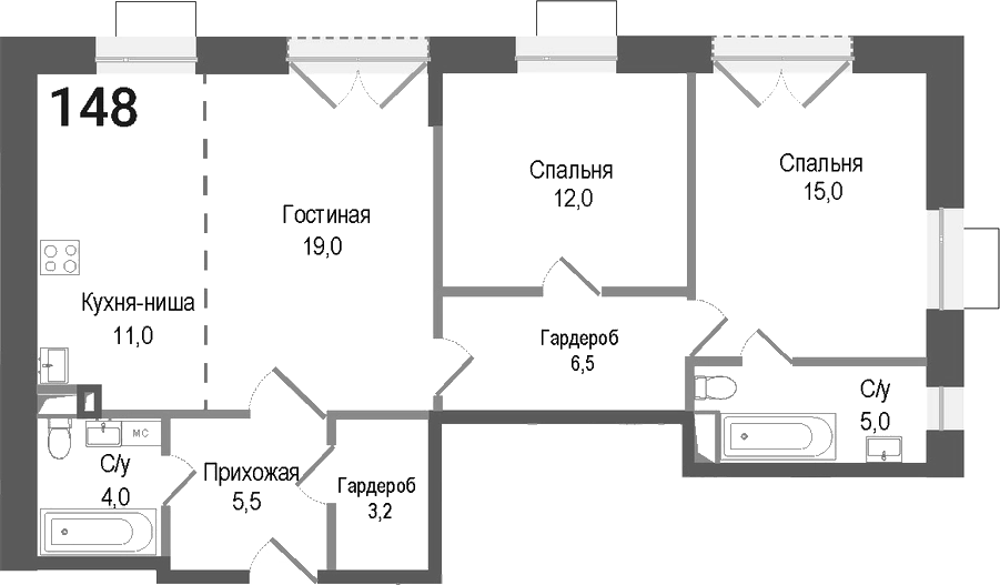 3-комн. Киноквартал