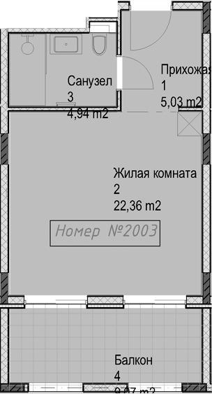 Студия квартира, 32.3 м² в ЖК Гостиничный комплекс Николай 1 — фото 2