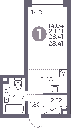 Студия, 28.41 м², 4/27 этаж, ЖК «Мневники от Гранель»