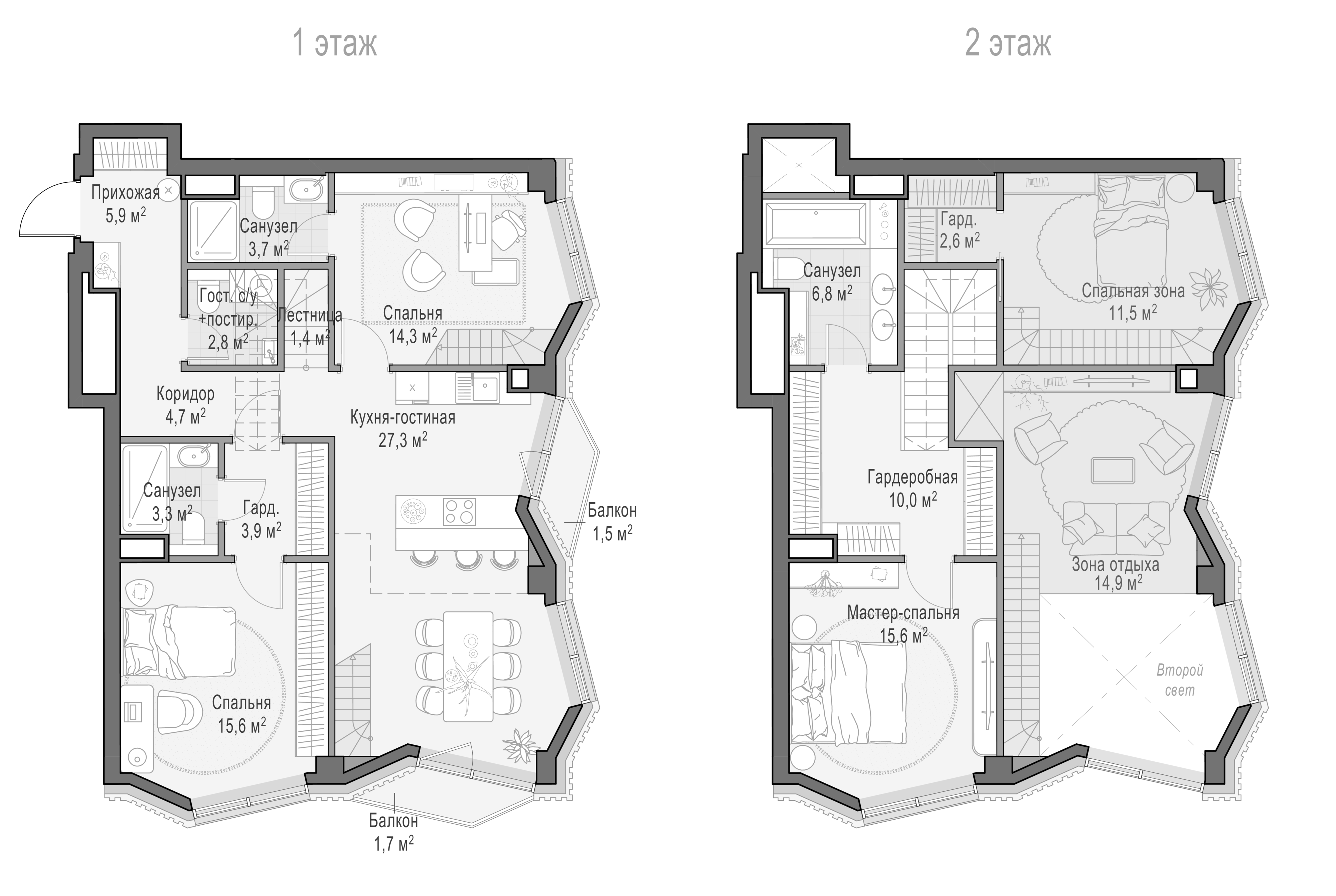 4+ комнаты, 116.14 м², 5/15 этаж, ЖК «Квартал Тишинский бульвар»