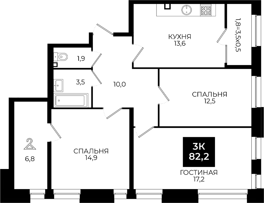 4-комн. Первый. ГК ЮгСтройИнвест