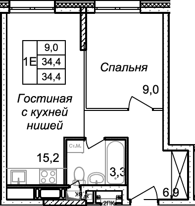 2-комн. Квартал Светлый