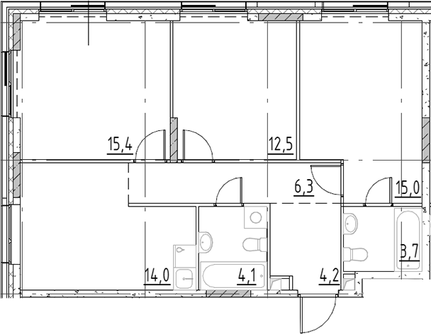 3-комн., 75.2 м², 4/19 этаж, ЖК «Шагал»