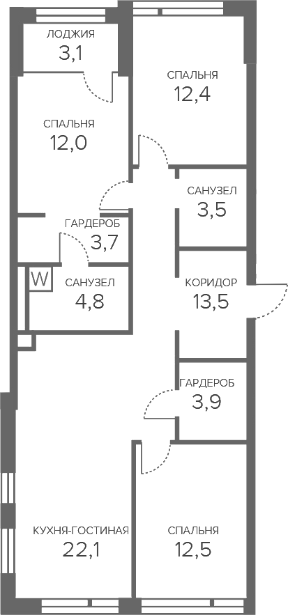 4-комн. Champine
