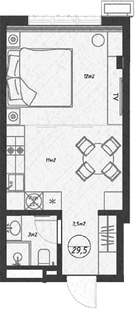 Продается 1-комн. квартира, 29.5 м²
