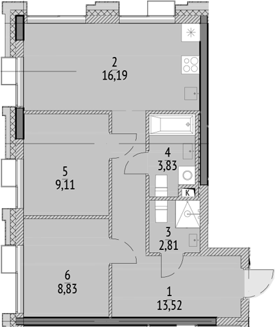 3-комн. N'ICE LOFT