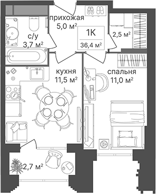 1-комн. Гостиничный комплекс Варшавские ворота