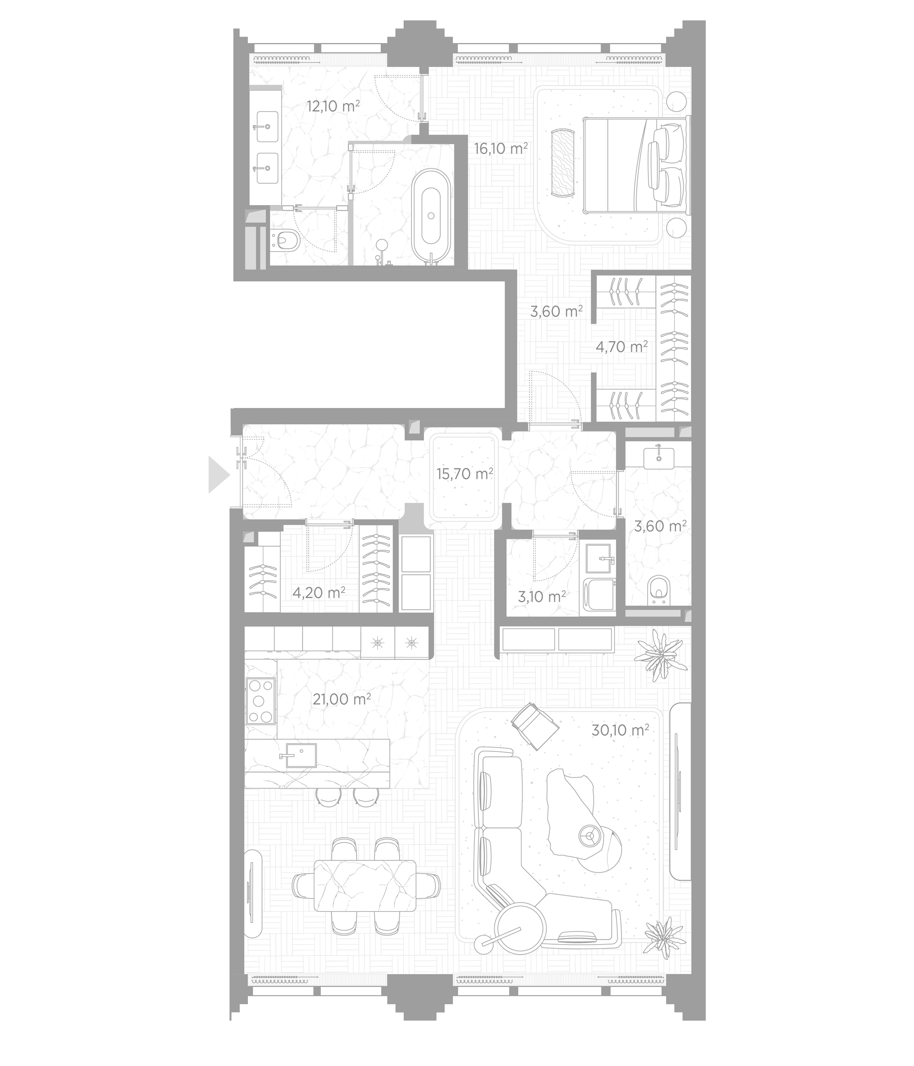 1-комн., 114.2 м², 2/7 этаж, ЖК «Николь»