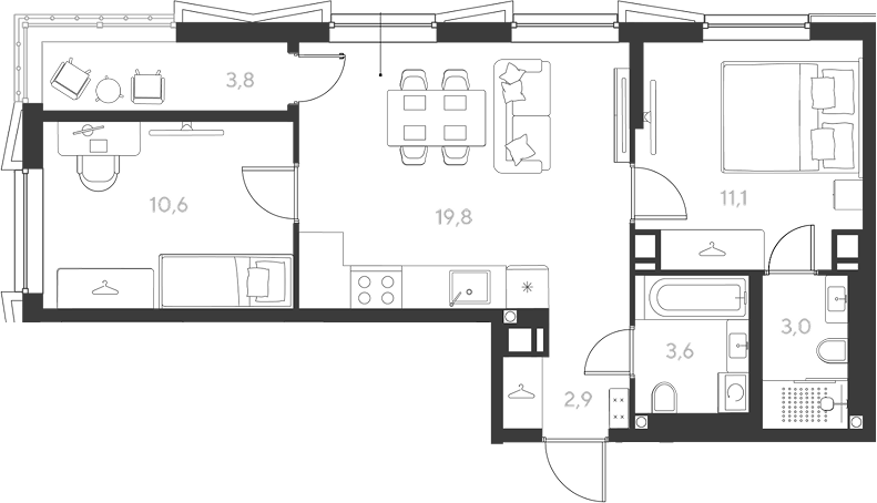 Продается 2-комн. квартира, 51 м²