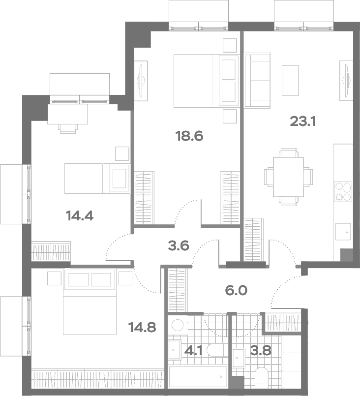 4-комн. ПаркСайд