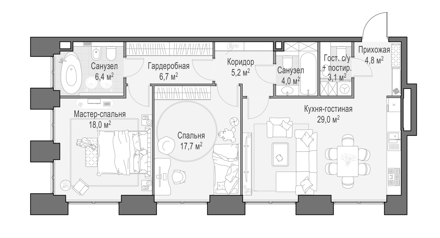 3-комн. Квартал Life Time