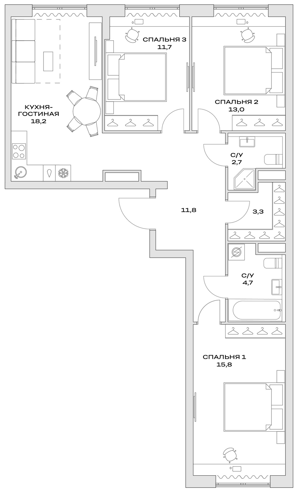 4+ комнаты, 81.2 м², 7/10 этаж, ЖК «Детали»