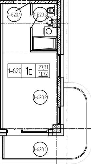 Студия квартира, 27.31 м² в ЖК Лучи — фото 2