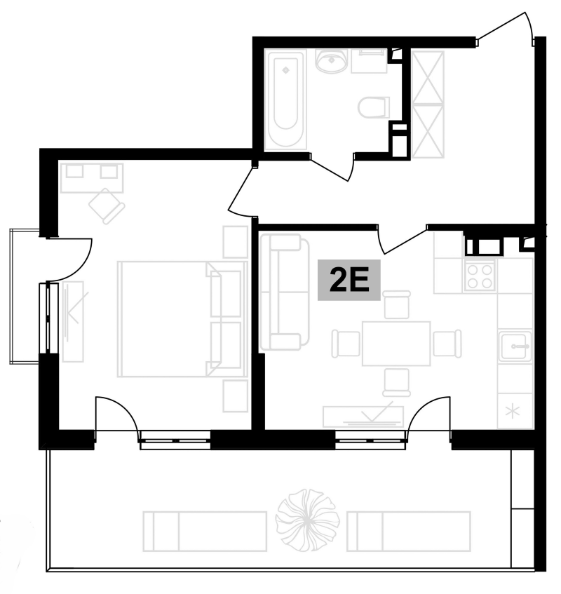 2-комн. квартира, 43.87 м² в ЖК Клубная резиденция Европа — фото 2